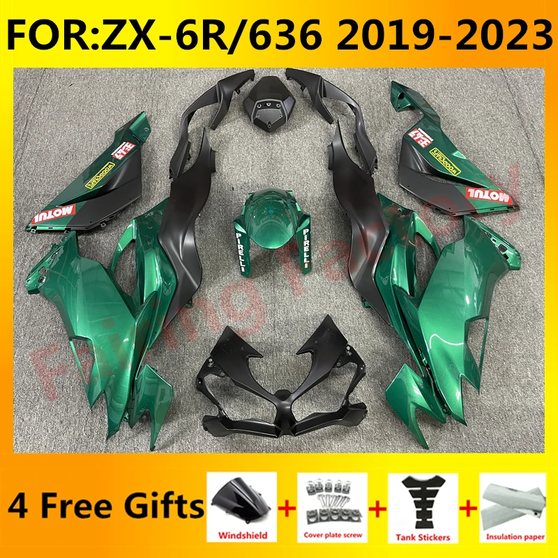 

NEW ABS Motorcycle Fairings fit for Ninja ZX-6R 2019 2020 2021 2022 2023 ZX6R zx 6r 636 bodywork full fairing set green black