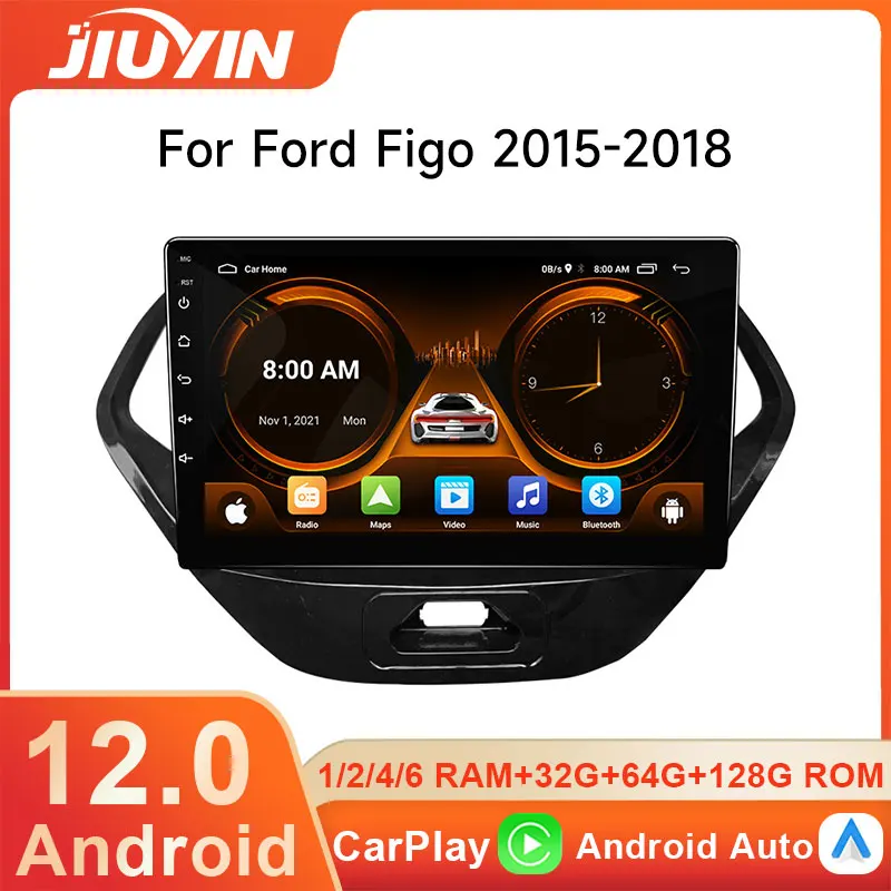 

JIUYIN 2 Din Car Android Radio Multimedia Player For Ford Figo 2015-2018 HD Screen Bluetooth USB Carplay MP5 FM Stereo GPS DSP