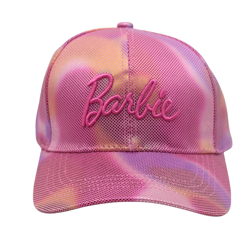 

New Kawaii Barbie Pink Fashion Baseball Hat Anime Cute Barbie 3D Embroidery Sunshade Duck Tongue Hat Women Birthday Gift