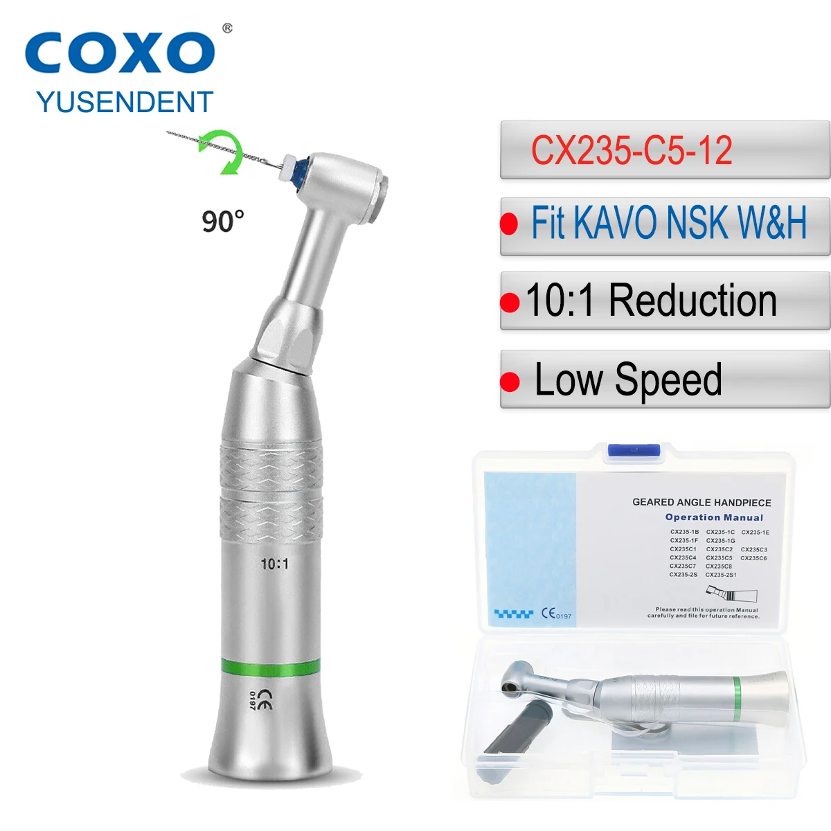 COXO Dental Low Speed Handpiece Slow Dental Handpieces CX235 C5-12 For Endodontic Treatment Fit KAVO NSK Dentistry Instruments
COXO Dental Low Speed Handpiece Slow Dental Handpieces CX235 C5-12 For Endodontic Treatment Fit KAVO NSK Dentistry Instruments
