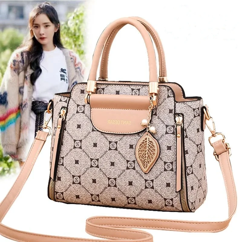 

Light Luxury Women's Handbag New Four Seasons Ladies Fashion Large Capacity Single Shoulder Oblique Span Printed PU Large Bag