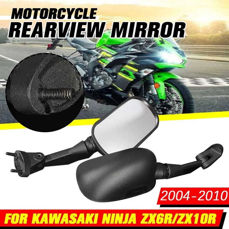 

NEW-Motorcycle Rear View Mirrors For Kawasaki Ninja ZX6R ZX10R Ninja 650 636 ZX-6R ZX6RR 2005-2008 ZX-10R 2004-2010
