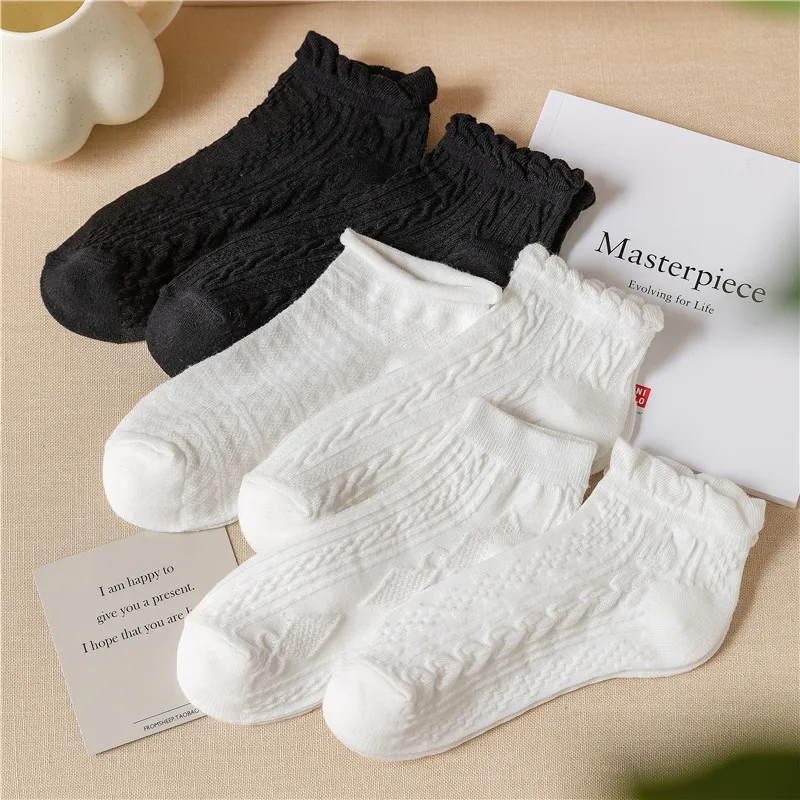 2 Pairs White Socks Women Socks Shallow Mouth Spring/summer Day Thin Short Tube Lace Japanese Lovely Breathable Cotton Pure
2 Pairs White Socks Women Socks Shallow Mouth Spring/summer Day Thin Short Tube Lace Japanese Lovely Breathable Cotton Pure