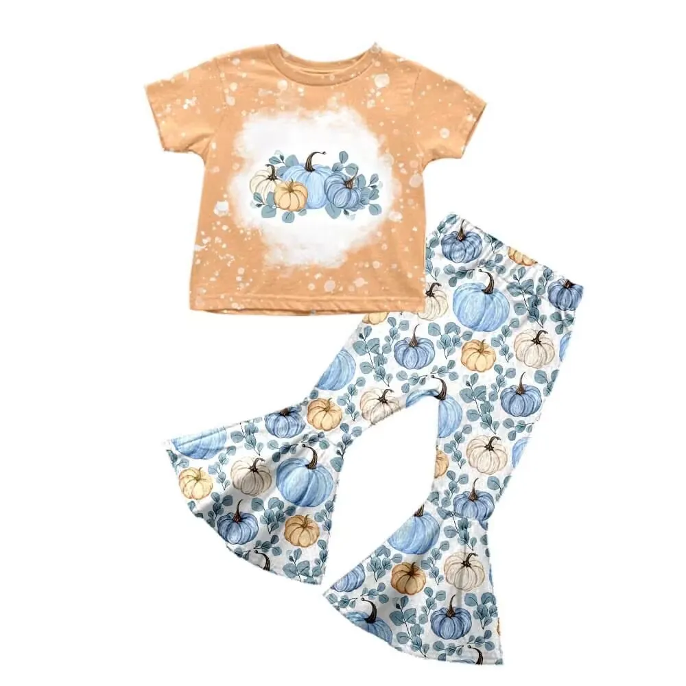 Kids Clothes Boutique girls Outfits pumpkin print Girls Short Sleeves with bell bottoms 2 Piece Sets
Kids Clothes Boutique girls Outfits pumpkin print Girls Short Sleeves with bell bottoms 2 Piece Sets