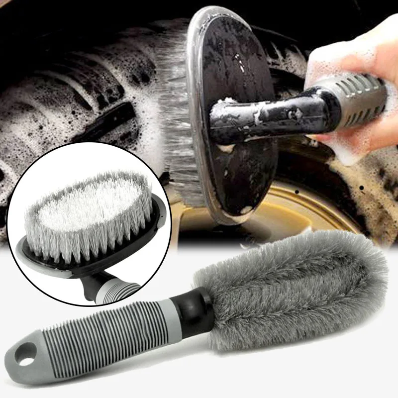 

Car Wheel Hub Cleaning Brush T-bend Handle Car Wash Gap Cleaning Tools Nylon Bristle Car Rim Scrubber Cleaner Detailing Brushes