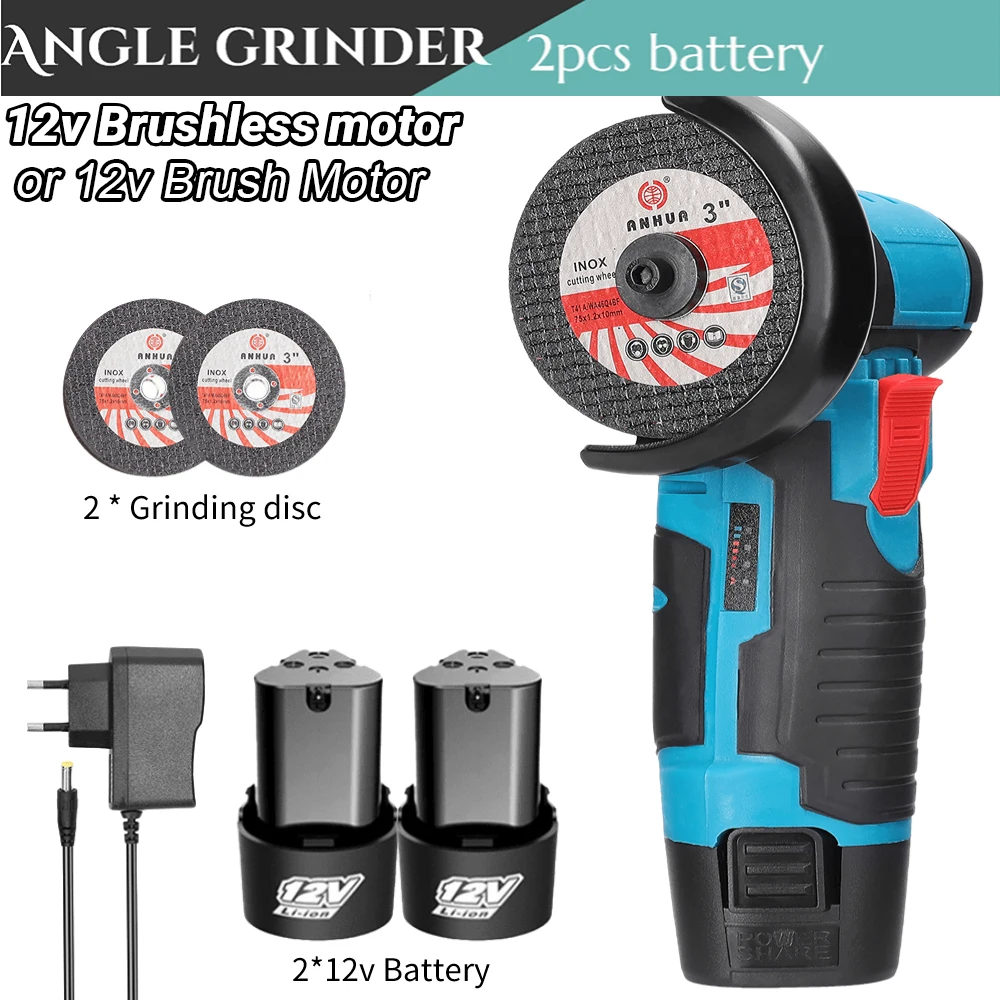 12V Brushless / Brushed Angle Grinder Lithium Battery 800W 19500Rpm Cordless Mini Polishing Machine Diamond Cutting Grinder
12V Brushless / Brushed Angle Grinder Lithium Battery 800W 19500Rpm Cordless Mini Polishing Machine Diamond Cutting Grinder