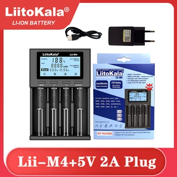 LiitoKala Lii-M4 18650 충전기 LCD 디스플레이 범용 스마트 충전기 테스트 용량, 26650 18650 21700 AA AAA 등 4 슬롯, 신제품
