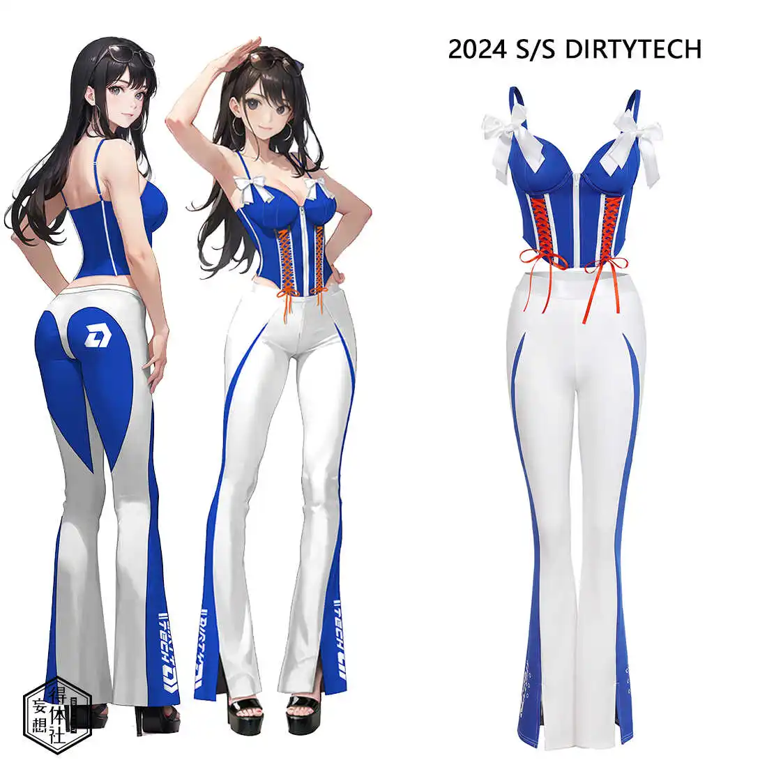 Dirty Tech Japanese Anime RACE QUEEN Cosplay Costume Women Summer Fishbone Corset Elastic Slim Fit Flared Pants Set Sexy
Dirty Tech Japanese Anime RACE QUEEN Cosplay Costume Women Summer Fishbone Corset Elastic Slim Fit Flared Pants Set Sexy