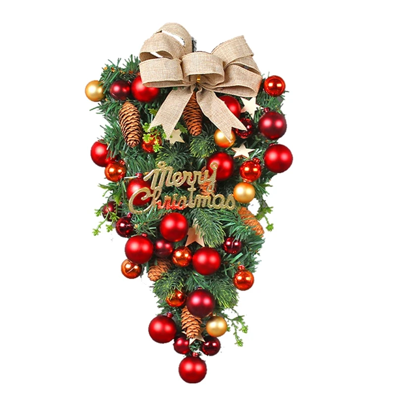 

1 шт. подвесное украшение, Рождественский искусственный венок, украшение, как показано, пластик + металл для входной двери, стены, камина