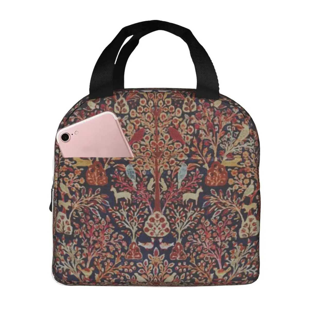 

Persian Vintage Antique Nature Fine Art Thermal Insulated Lunch Bags Lunch Container Food Storage Bags Portable Lunch Box Tote