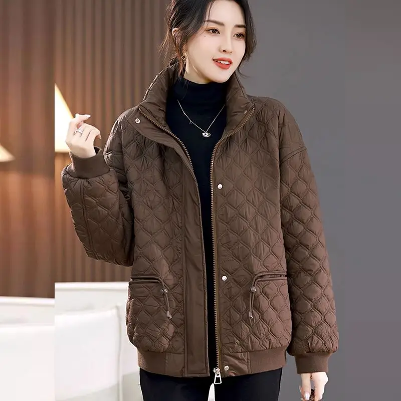 

Quilted Padded Short Woman Coat Black Cropped Thick Padding Jackets for Women Duck Down Vintage Outerwear Winter Hot Outerwears