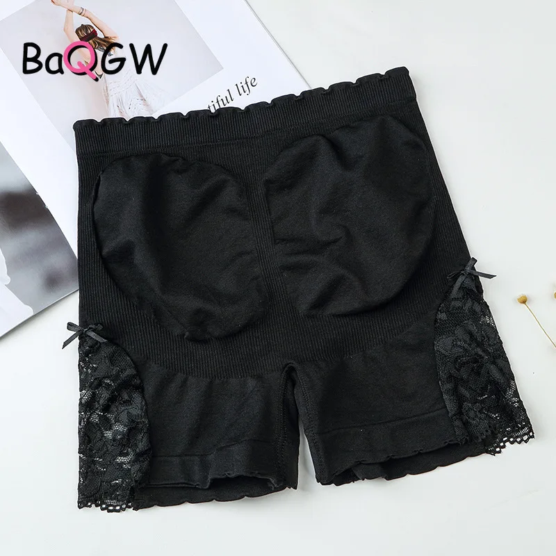 

BaQGW Women Sexy Safety Short Pants Skinny High Waist Stretchy Hip Lifting Solid Color Lace Splicing Breathable Leggings