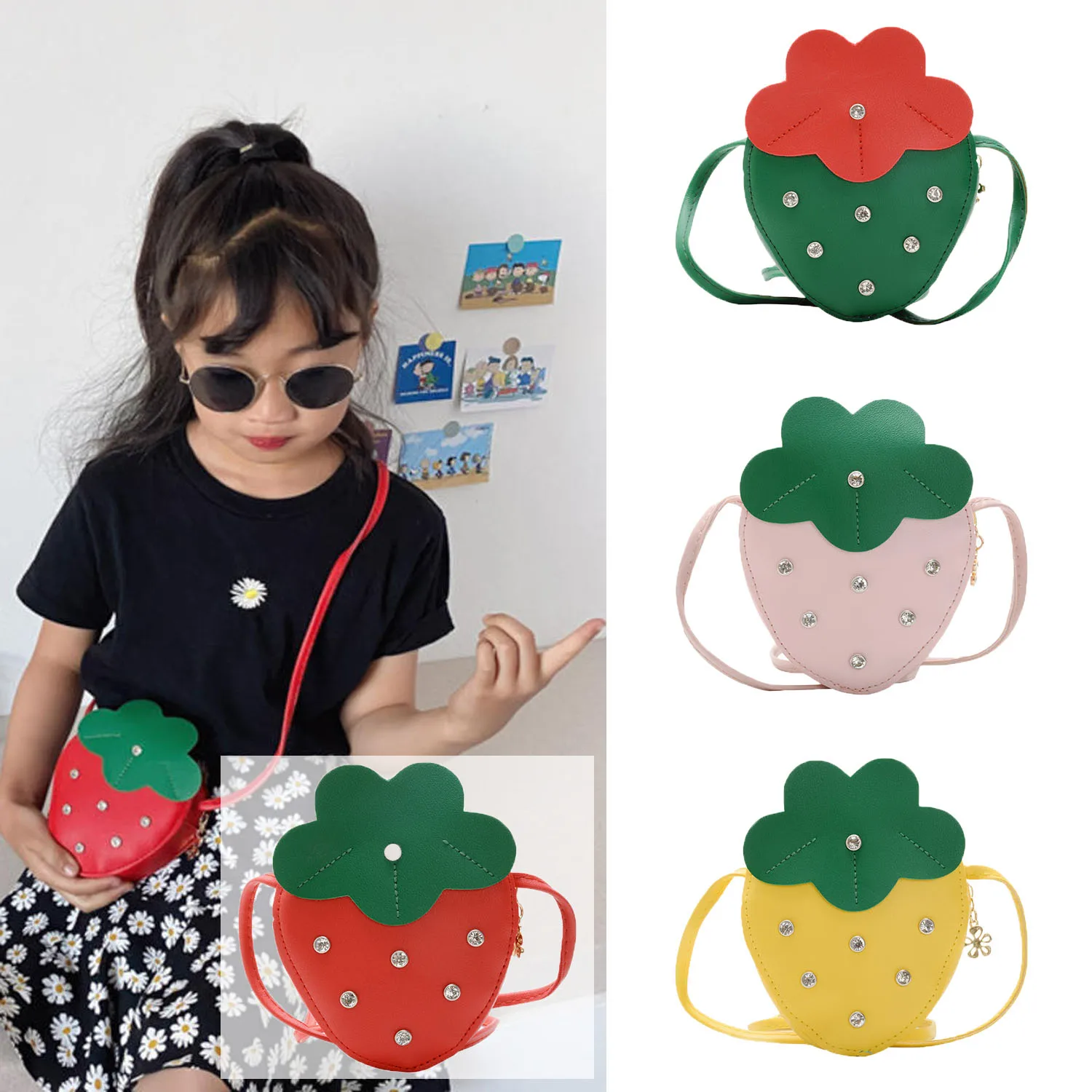 Fashion Strawberry Shaped Crossbody Shoulder Bag Little Girls Mini Purse with Handle Cute Handbag Gift for Kid Decorative Packet
Fashion Strawberry Shaped Crossbody Shoulder Bag Little Girls Mini Purse with Handle Cute Handbag Gift for Kid Decorative Packet