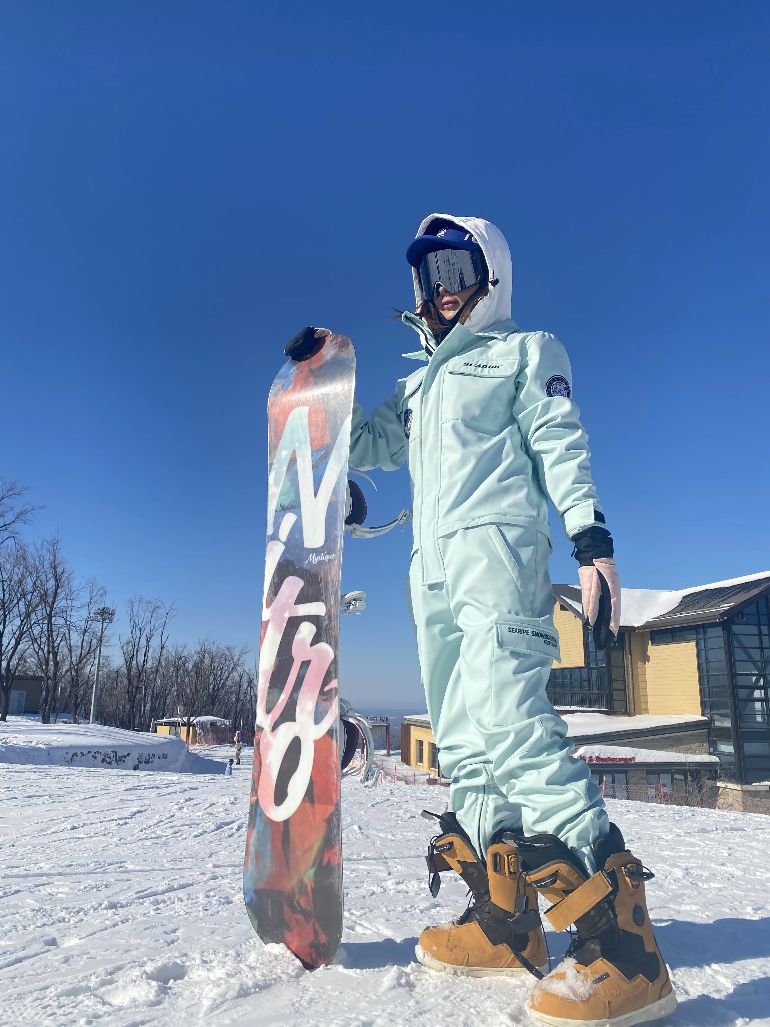 Unisex Hooded Skiing Snowboard Jumpsuit