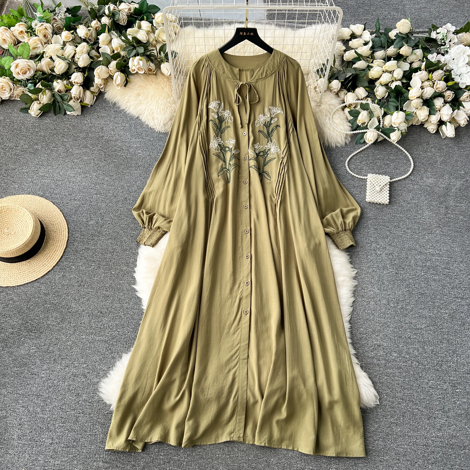 Vintage Elegant Embroidery loose Dress korean fashion A-line Casual Women Fashion Summer Spring Dresses
Vintage Elegant Embroidery loose Dress korean fashion A-line Casual Women Fashion Summer Spring Dresses