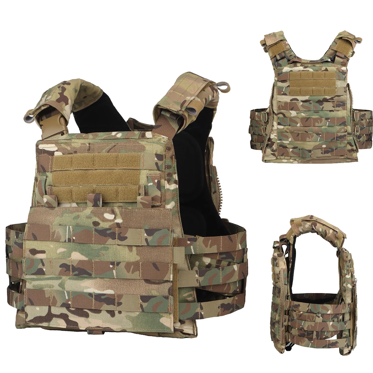 

Airsoft Paintball Tactical Vest, Ladder Plate Pocket Quick Release Hunting Vest, Expandable Breathable MOLLE Bulletproof Vest