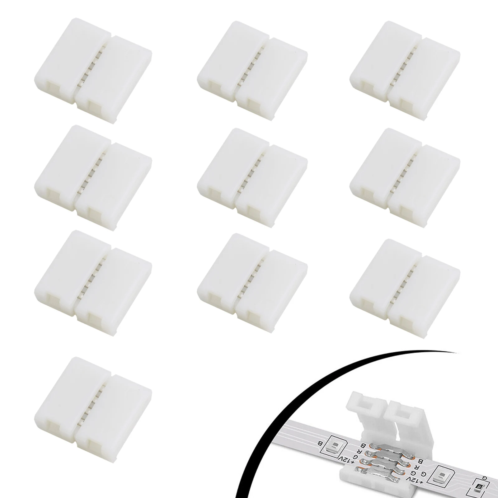 10 PCS 4-pin 10mm L Shape LED Strip Solderless Connector For 5050/3528 RGB Strip PCB No Soldering Corner Connector Strip
10 PCS 4-pin 10mm L Shape LED Strip Solderless Connector For 5050/3528 RGB Strip PCB No Soldering Corner Connector Strip