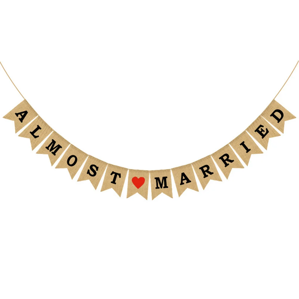 Wedding Hanging Flag Linen Banner Supplies Almost Married Decorations Pull Bunting Garland Ornament
Wedding Hanging Flag Linen Banner Supplies Almost Married Decorations Pull Bunting Garland Ornament