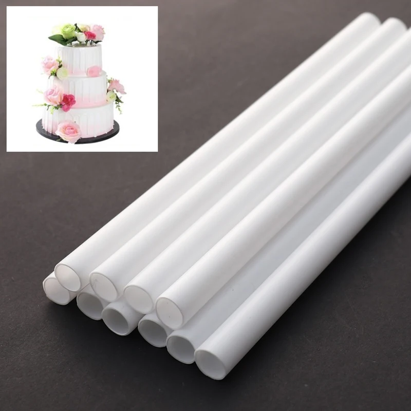 

10 шт. дюбели для торта, белые пластиковые стержни для поддержки торта, инструмент для торта, соломинки, подставка для торта, Аксессуары для выпечки, инструменты