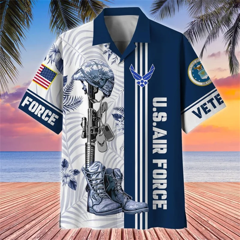 

New Summer 3D Print UNITED STATES Soldiers Veterans Armys Shirts For Men Kids Fashion Cool Short Shirts Hawaiian Vintage Clothes