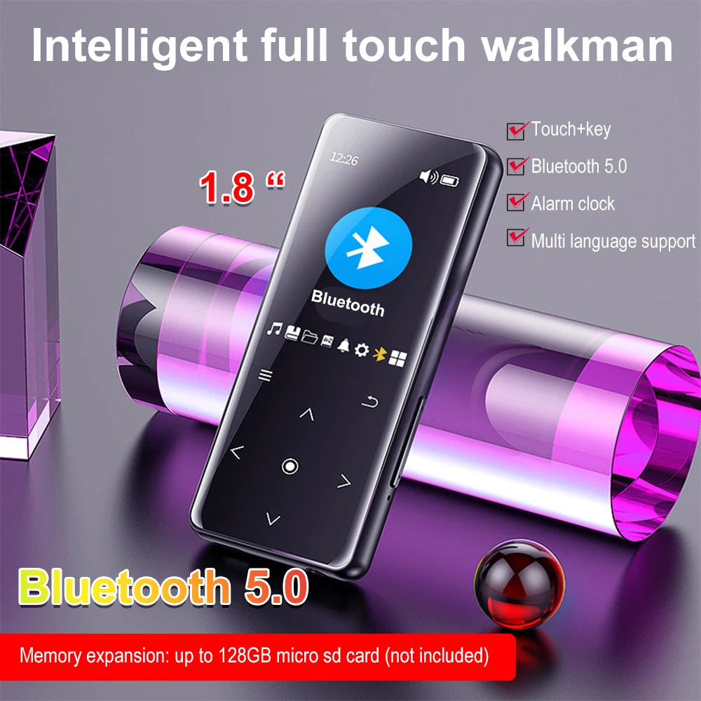 MP3 Player with Bluetooth Speaker Touch key Built-in 8GB 16GB HiFi Metal Mini Portable Walkman with radio FM recording
MP3 Player with Bluetooth Speaker Touch key Built-in 8GB 16GB HiFi Metal Mini Portable Walkman with radio FM recording