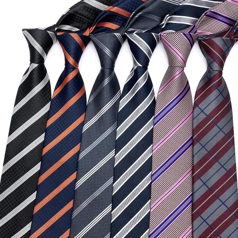 

Fashion 8CM Mens Ties Striped Plaid & Check Formal Classic Necktie Jacquard Woven Neck ties For Men Groom Wedding Party Neckwear