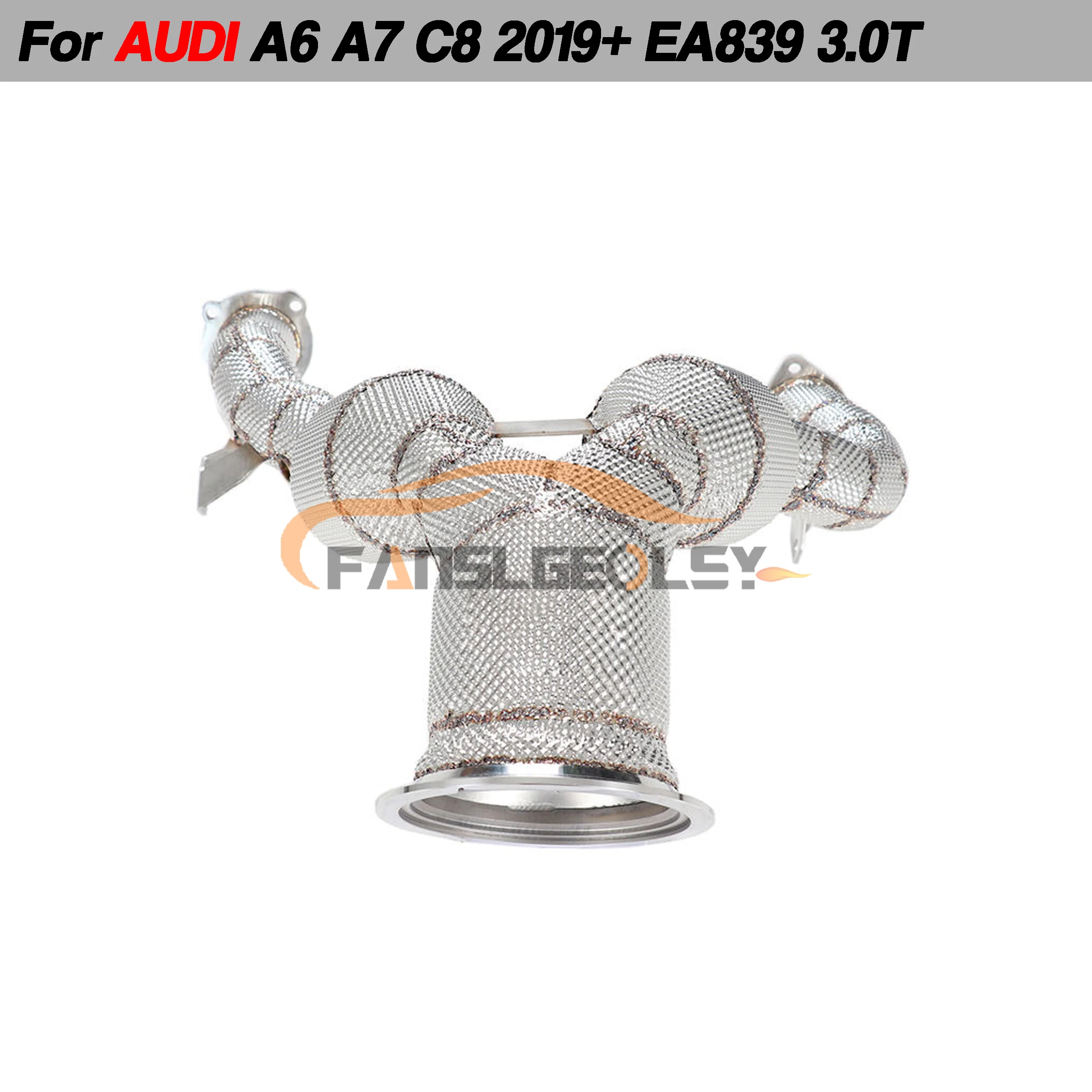 For Audi A6 A7 C8 3.0T Stainless Steel Downpipe Performance Exhaust System with Heat shield and catalytic converter Headers
For Audi A6 A7 C8 3.0T Stainless Steel Downpipe Performance Exhaust System with Heat shield and catalytic converter Headers