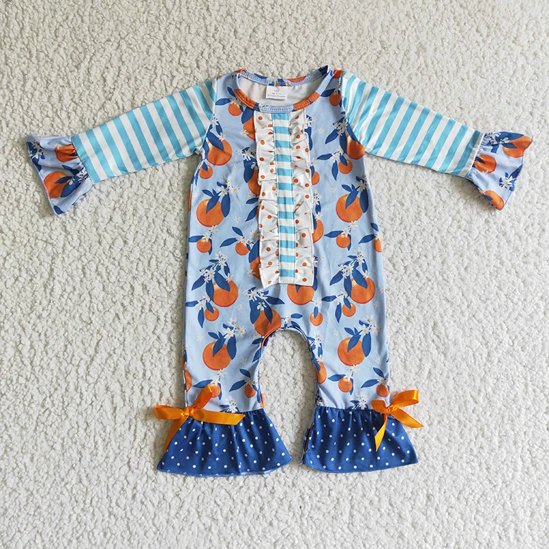 Wholesale Baby Girl Striped Orange Snap Button Toddler Fruitful Newborn Ruflle Dots Blue Jumpsuit Kid Children New Fall Romper
Wholesale Baby Girl Striped Orange Snap Button Toddler Fruitful Newborn Ruflle Dots Blue Jumpsuit Kid Children New Fall Romper