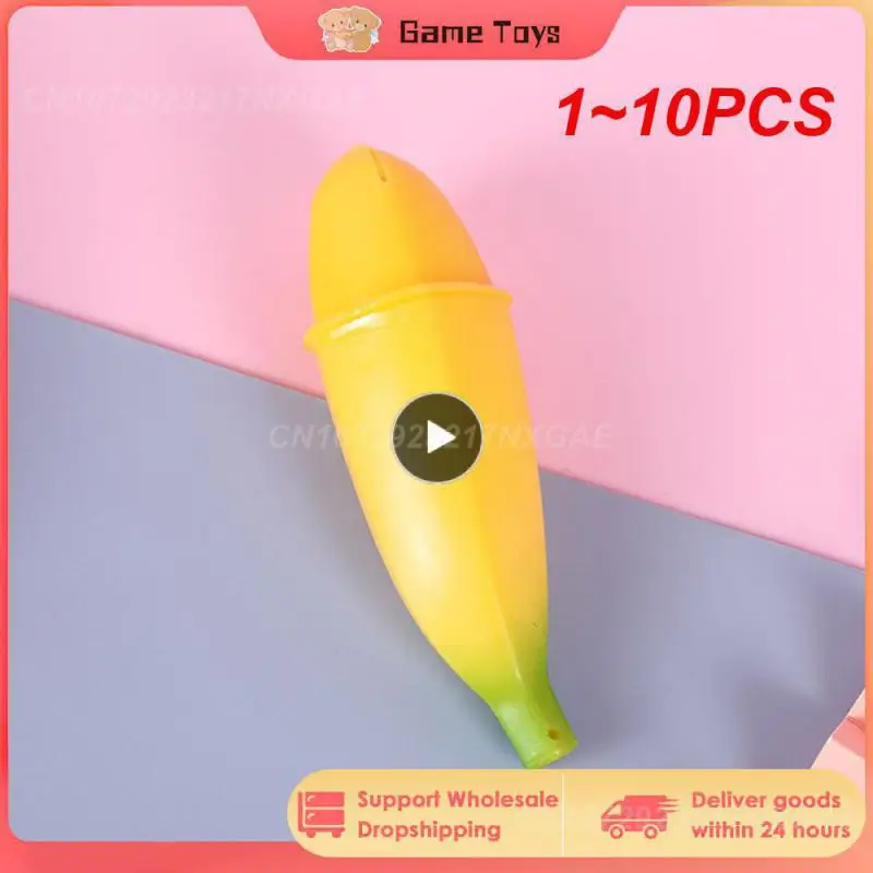 

1~10PCS Soft Banana Toys Squeeze Antistress Novelty Toy Stress Relief Venting Joking Decompression Funny Toy For Children Gift