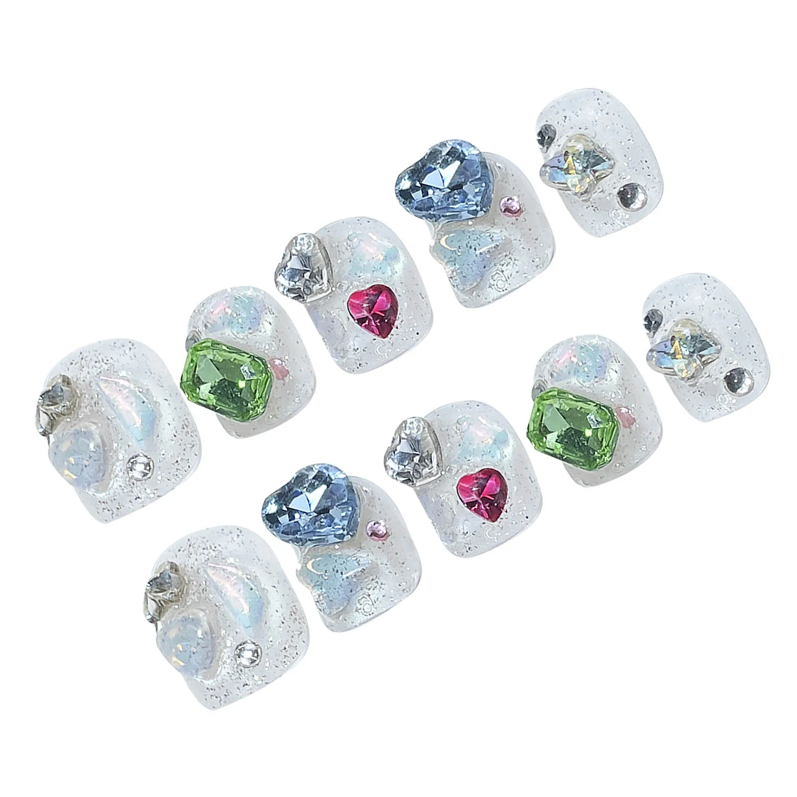 Clear False Nails with Rhinestone Durable & Never Splitting Comfort Fake Nails for Stage Performance Wear
Clear False Nails with Rhinestone Durable & Never Splitting Comfort Fake Nails for Stage Performance Wear