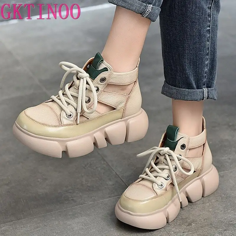 GKTINOO Women Summer Shoes 5cm New In Boots Genuine Leather Heels Pumps Pils Mules Luxury Platform Mixed Color Hollow Fashion
GKTINOO Women Summer Shoes 5cm New In Boots Genuine Leather Heels Pumps Pils Mules Luxury Platform Mixed Color Hollow Fashion