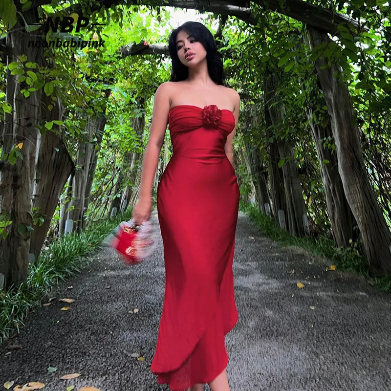 NEONBABIPINK 3d Flower Applique Strapless Dress Red Black Sexy Backless Long Dresses for Women Vacation Outfits N69-CI15
NEONBABIPINK 3d Flower Applique Strapless Dress Red Black Sexy Backless Long Dresses for Women Vacation Outfits N69-CI15