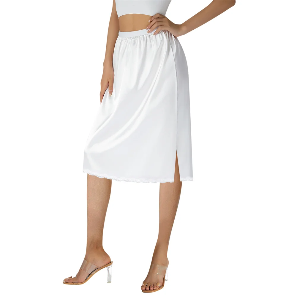 Satin Silk Skirt Women High Waisted Lined Skirts Elastic Waist Solid Color Lace Trim Underskirt for Under Dresses New
Satin Silk Skirt Women High Waisted Lined Skirts Elastic Waist Solid Color Lace Trim Underskirt for Under Dresses New