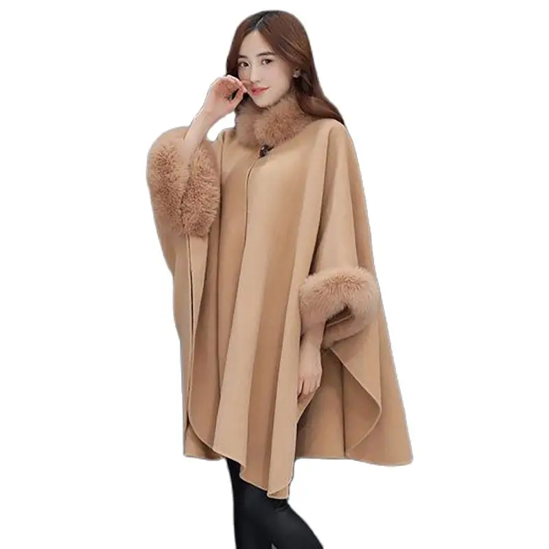 Hepburn Woolen Women's Autumn And Winter Fashion Temperament Woolen Coat Imitation Rabbit Fur Collar Women's Cloak Thick Coat
Hepburn Woolen Women's Autumn And Winter Fashion Temperament Woolen Coat Imitation Rabbit Fur Collar Women's Cloak Thick Coat