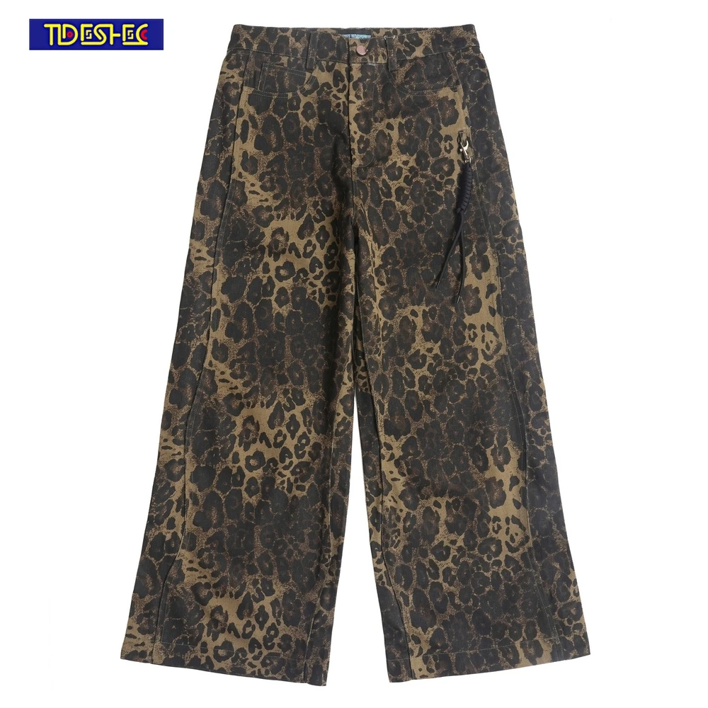 2024 Streetwear American Vintage Leopard Long Trousers Wide Leg Jeans Men Women Button Casual Fashion Pant Female Loose Pants
2024 Streetwear American Vintage Leopard Long Trousers Wide Leg Jeans Men Women Button Casual Fashion Pant Female Loose Pants