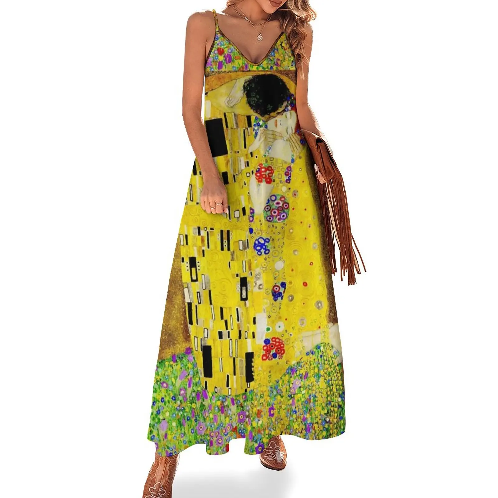 

The Kiss by Gustav Klimt | Liebespaar-платья для влюбленных без рукавов для женщин 2024 платье для беременных женщин Милое Платье