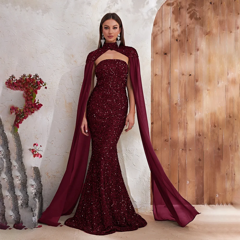 Mother of the Bride Dress for Wedding Party Dark red bling Lace Off Shoulder Mermaid Evening Gowns sexy shiny formal Prom Dress
Mother of the Bride Dress for Wedding Party Dark red bling Lace Off Shoulder Mermaid Evening Gowns sexy shiny formal Prom Dress