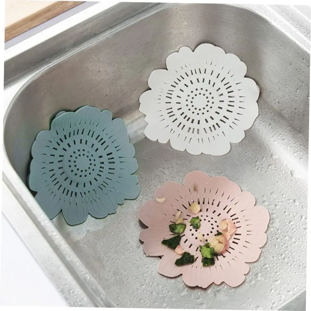 

Anti-blocking Sink Strainer Silicone Waste Catcher Drains Cover Hair Clean Up Shower Drain Pad Sewer Outfall Drain Filter