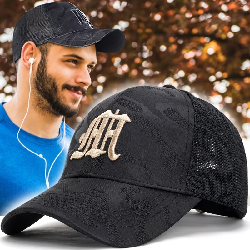

Летняя камуфляжная модель, головной убор для мужчин и женщин, регулируемая спортивная Солнцезащитная шляпа для гольфа с сеткой, дышащая, в стиле хип-хоп
