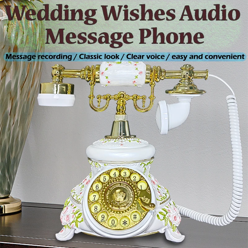 

European Classic Audio Message Telephone Wedding Banquet Party Blessings Recorder Adult Ceremony Party Guest Message Memoirs