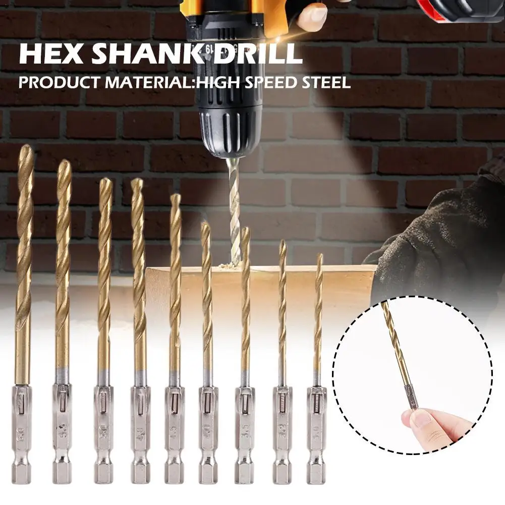 13PCS HSS Twist Drill Bit Set Metal Titanium 1/4" Hex Shank Bits Kit Plating Woodworking Tools Screwdriver Bit
13PCS HSS Twist Drill Bit Set Metal Titanium 1/4" Hex Shank Bits Kit Plating Woodworking Tools Screwdriver Bit