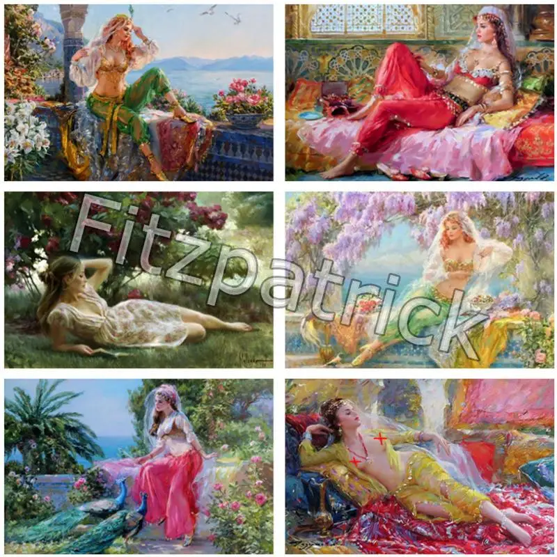 

5D Diy Diamond Painting Sexy Lady Girl Portrait Cross Stitch Garden Landscape Full Square Drill Mosaic Embroidery Handmade Craft