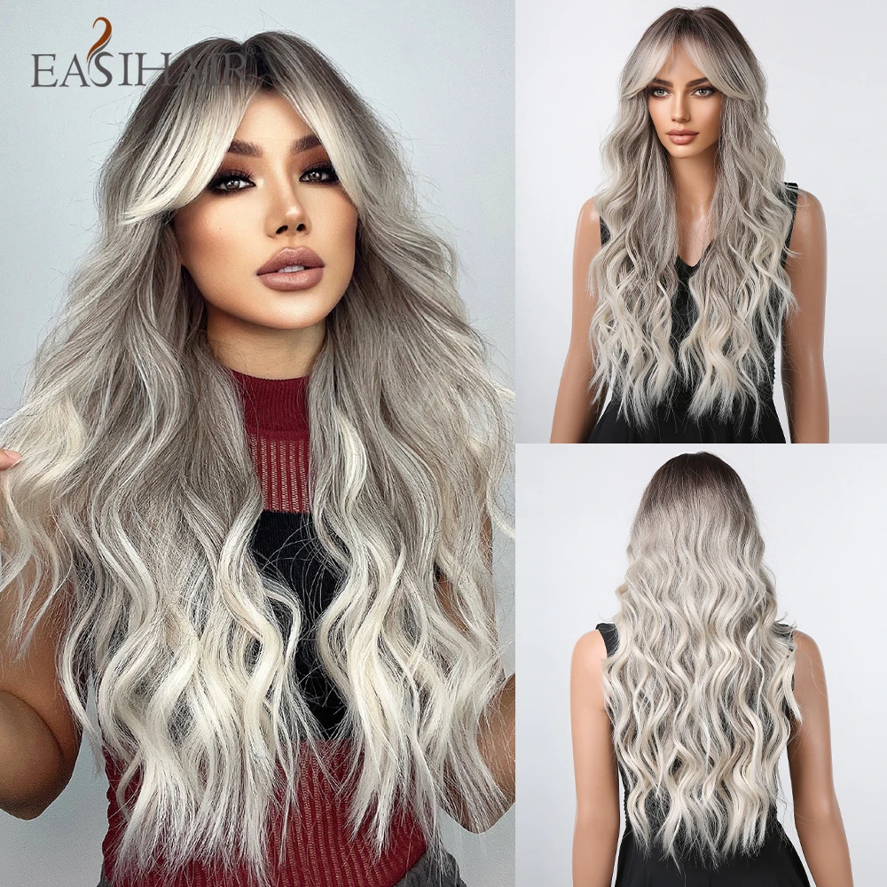 EASIHAIR Blonde Gray Ash Long Wave Synthetic Wigs with Bangs Ombre Silver Brown Hair Wig for Women Daily Cosplay Heat Resistant
EASIHAIR Blonde Gray Ash Long Wave Synthetic Wigs with Bangs Ombre Silver Brown Hair Wig for Women Daily Cosplay Heat Resistant