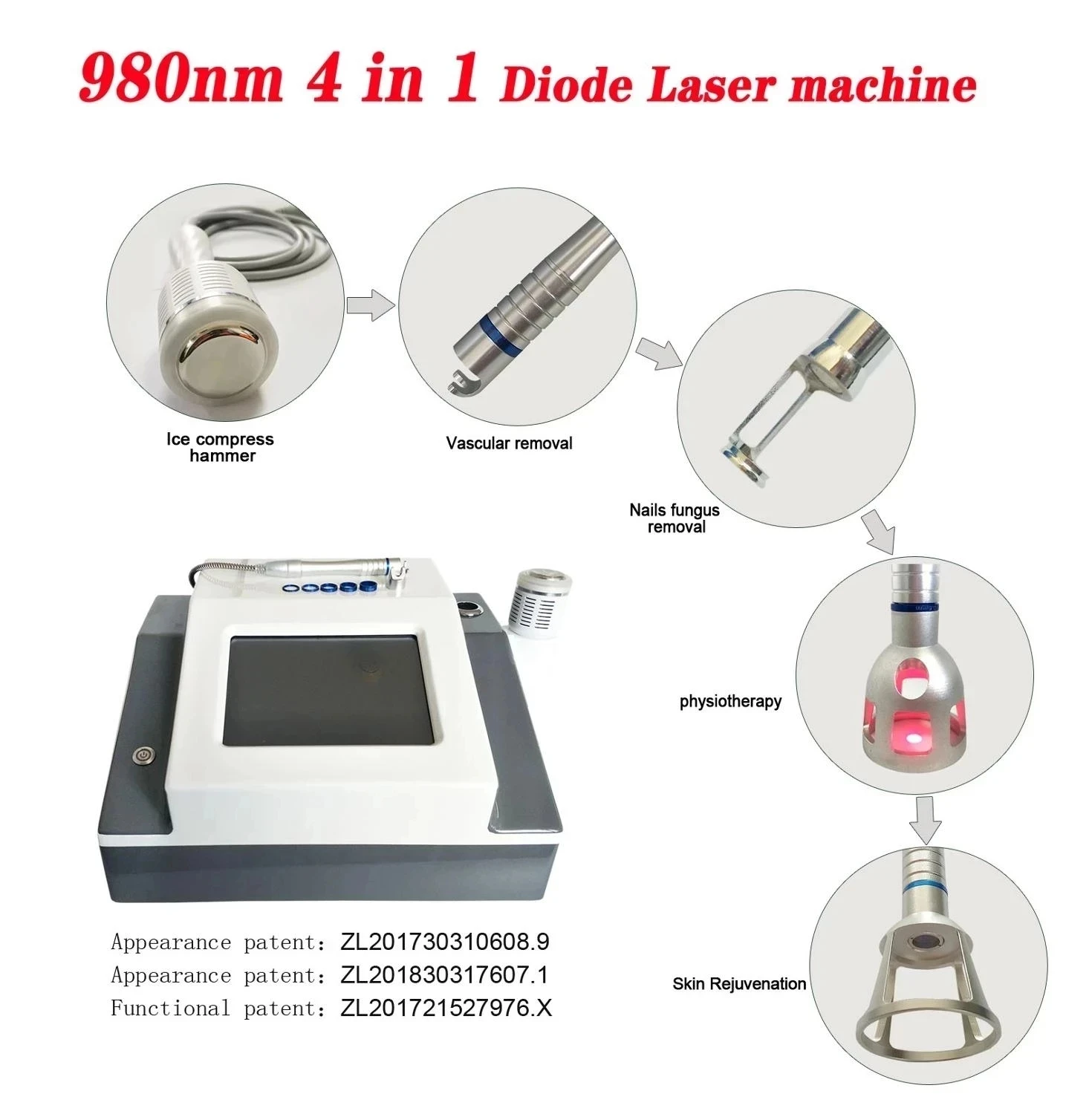 

Podiatry 1470nm Laser 980nm Diode Vascular Fungi Liposuction Spider Veins Removal Professional