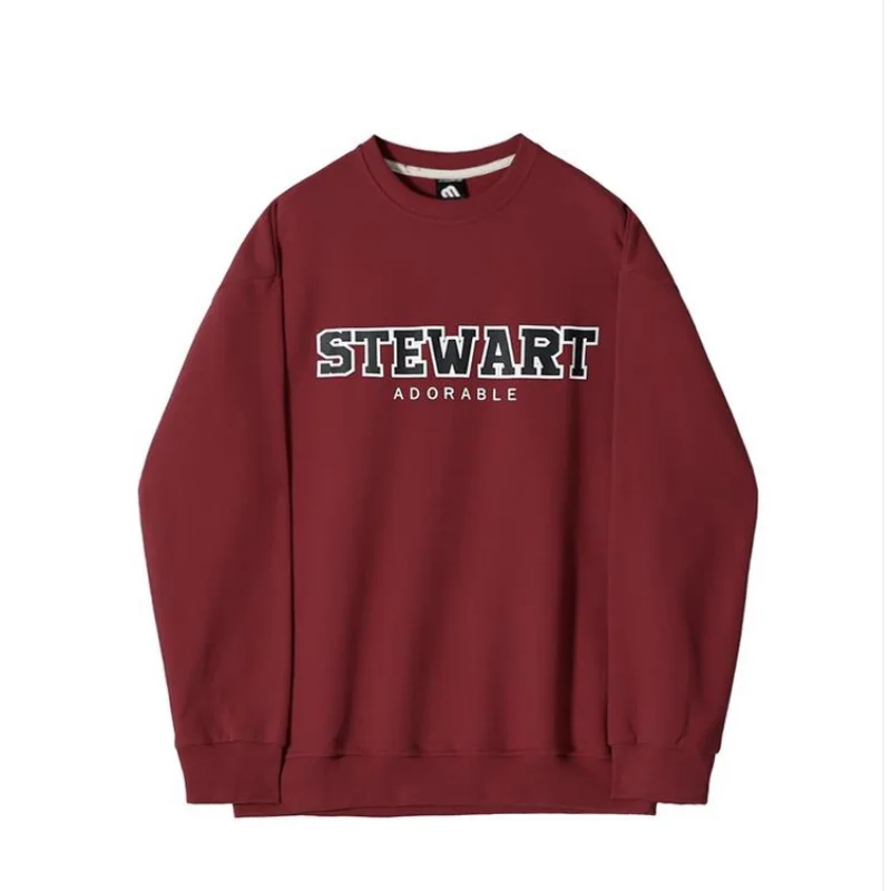M-8XL Men's Round neck letters STE Printing Wine red Vintage O-neck Sweater for Men's Retro Loose Hip-hop Long-sleeved Sweater
M-8XL Men's Round neck letters STE Printing Wine red Vintage O-neck Sweater for Men's Retro Loose Hip-hop Long-sleeved Sweater