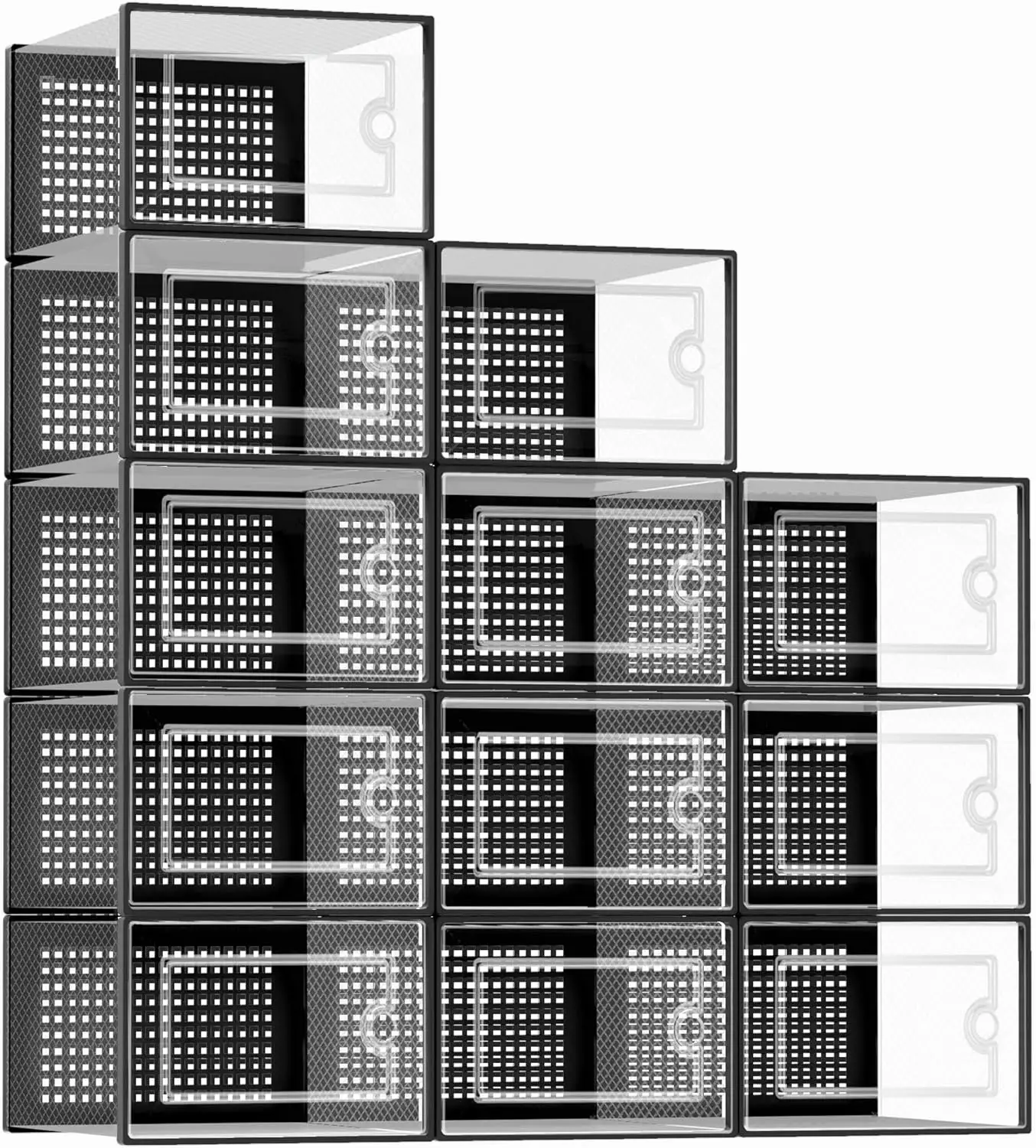 Kuject Larger Shoe Storage Boxes Organizers for Closet 12 Pack, Fit Size 11, Clear Plastic Stackable Sneaker Containers for Entr
Kuject Larger Shoe Storage Boxes Organizers for Closet 12 Pack, Fit Size 11, Clear Plastic Stackable Sneaker Containers for Entr