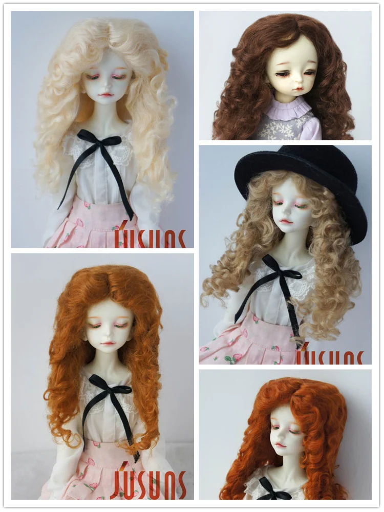 

JD139 1/6 1/4 1/3 Long Mid Parting Curly BJD Mohair Wig YOSD MSD SD Hair Suit For Size 6-7inch 7-8inch 8-9inch Cheap Accessories