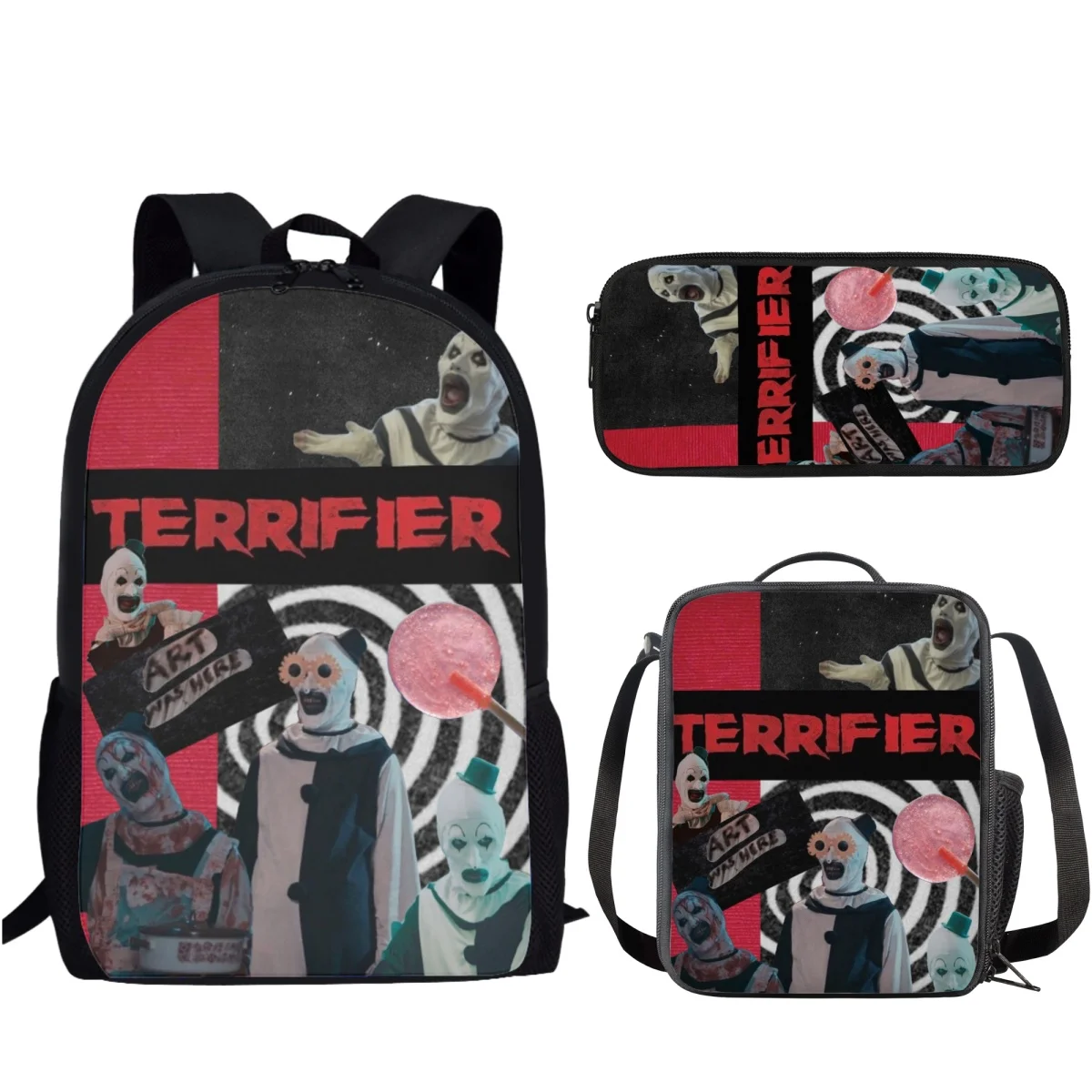 Terrifier Everybody Loves A Clown Boys Girls Backpacks Student School Bags Messenger Lunch Bags Pencil Bags Mochilas Escolares
Terrifier Everybody Loves A Clown Boys Girls Backpacks Student School Bags Messenger Lunch Bags Pencil Bags Mochilas Escolares