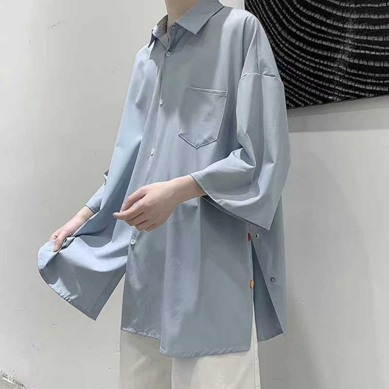 Lapel Embroidered Shirts Loose Casual Long Sleeves Solid Split Versatile Shirts Trend Slim Outer Wear Thin Mens Clothes Oversize
Lapel Embroidered Shirts Loose Casual Long Sleeves Solid Split Versatile Shirts Trend Slim Outer Wear Thin Mens Clothes Oversize