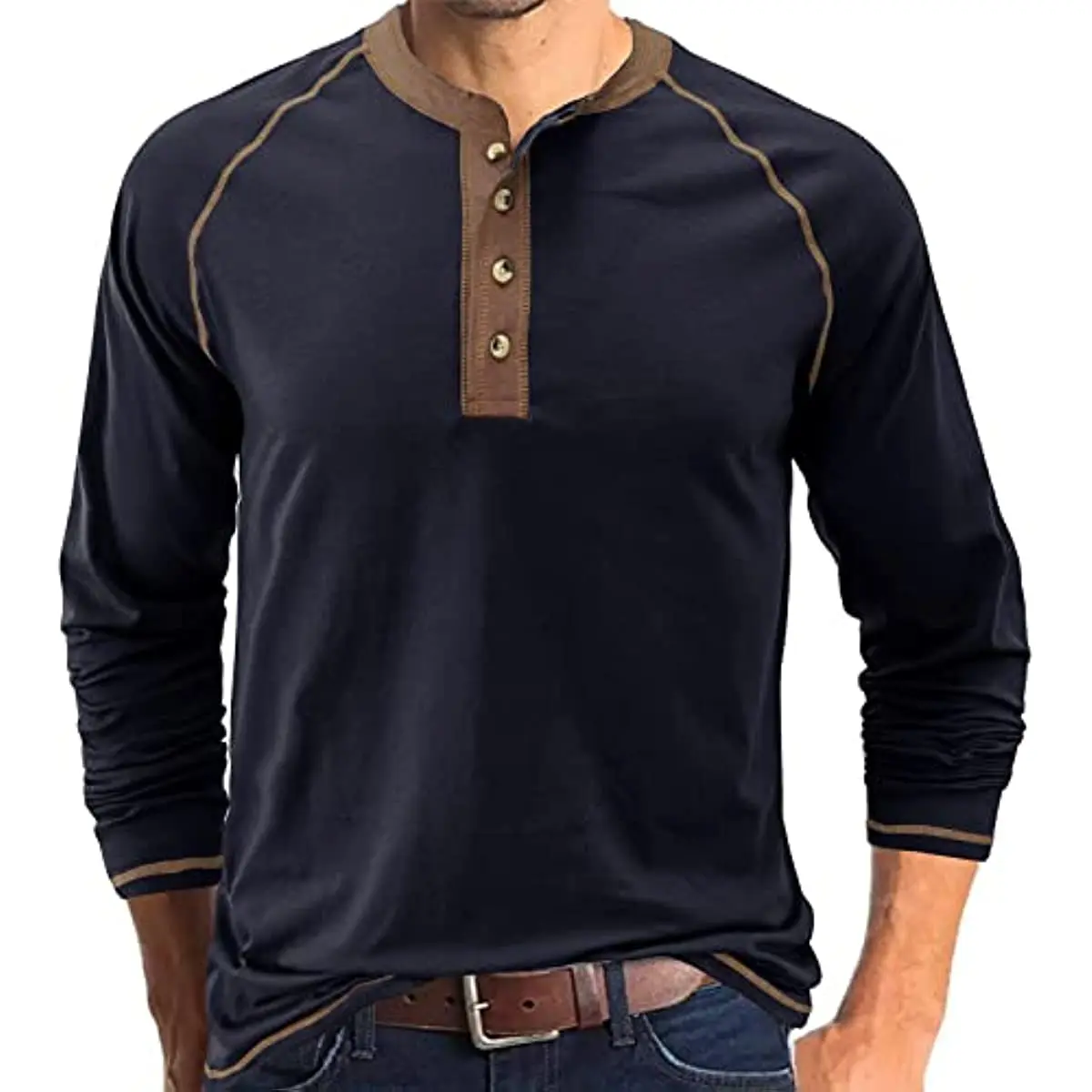 

Men's Henley Shirt Long Sleeve Casual Lightweight Button Cotton Basic T-Shirt Raglan Sleeve t-shirts t shirt fashion trend tide